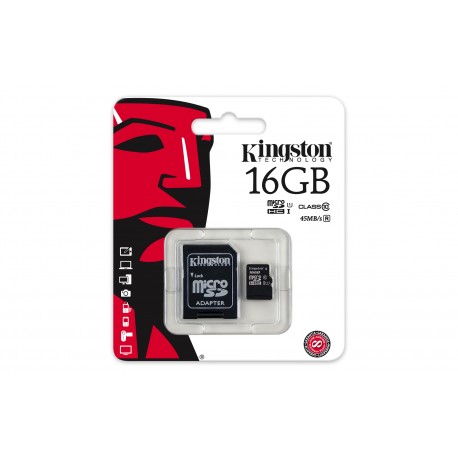 Kingston 16 GB micro sd classe 10 + adaptateur